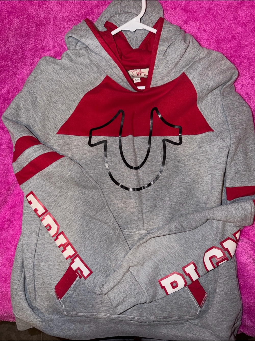True Religion Kids Gray & Red Logo Pullover Hoodie